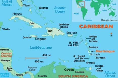 The Island of Martinique, in the Caribbean