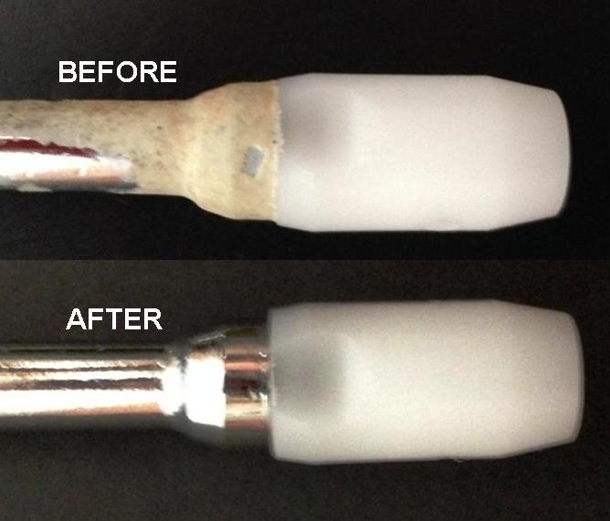 Before and After cleaning Steam Wand
